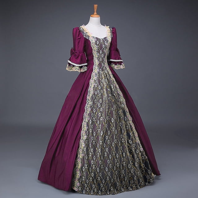 Robe d'Été pour Femmes 2024 Mode Grande Taille g Vintage Gothique Robe de Cour Jupe Gâteau Dentelle Robe Contrastée Rabais de 50 % Liquidation!