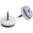 thumbnail image 2 of 20Pcs 20mm Brown Screw-on Furniture Antiskid Felt Pad Slider Floor Protecto, 2 of 4