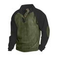 thumbnail image 1 of Besolor Mens Corduroy Sweatshirts Color Block Lapel Collar Button up Pullover Mock Neck Long Sleeve Sweaters Tops, 1 of 5