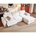 thumbnail image 1 of BEDEEP Canapé Inclinable Électrique 125 Pieds' avec Appui-Tête, Canapé Sectionnel en Chenille avec Rangement Ottoman, Canapé Convertible 4 Places pour Salon RV, Blanc, 1 of 9