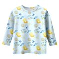 thumbnail image 3 of Girls Fall Tshirts Shell Print 3/4 Sleeve Round Neck Comfortable Light Blue Going Out Fall Tops for 4-5 Years, 3 of 3