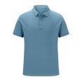 thumbnail image 3 of Chemises pour Hommes, Mode Homme Décontractée Couleur Unie Manches Courtes Col Rabattu Blouse Chemise, 3 of 5