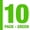 c) Green 10 Pack, variant on Lebert Fitness Mini Band Resistance Band Loop Exercise Bands Set of 5