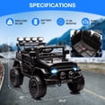 thumbnail image 3 of BeesClover 12V Ride On Truck Car, Battery Powered Car w/Remote Control, Spring Suspension, LED Lights, Bluetooth, 3 Speeds, Electric Car for Kids, 3 of 8