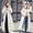 White, variant on EGNMCR Womens Long Puffer Coat, Long Sleeve Padded Winter Down Coats, Hooded Parka Jacket Women Fashion Long Collar Padded Coat Slim Thick Coat Warm Cotton Down Jacket Women Coat