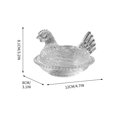 thumbnail image 2 of weibbin Glass Chicken Candy Tray With Lid 7.5 Inch Cute Hen Shaped Bowl For Kitchen Counter Party Snack Candy Storage Home Decor, 2 of 6