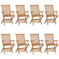 thumbnail image 2 of vidaXL Chaises de Jardin avec Coussins Rouge Vin 8 Pcs Bois de Teck Massif, 2 of 12