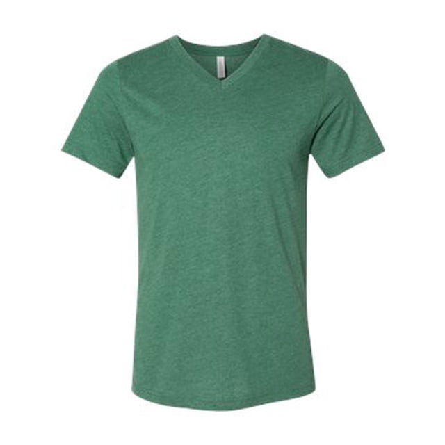 Bella Canvas Mens Jersey V-Neck Tee, L, Heather Grass Green