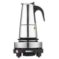 thumbnail image 5 of Ensemble de Cafetière en Acier Inoxydable de Style Européen avec Casseroles Espresso et Moka, Cuisinière Électrique 110 V, Capacité de 9 Tasses – Résistant à la Rouille, Design Compact pour la Maison, Facile à Nettoyer et Polyvalent pour le Chauffage du Lait, 5 of 5