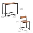 thumbnail image 3 of HOMCOM Industrial Dining Table Set for 2, Small Kitchen Table and Chairs, 3 of 10