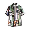 thumbnail image 1 of EQWLJWE Chemise d'Été pour Homme Chemise d'Été Vintage Imprimée Chemise à Manches Courtes pour Homme Chemise à Col Cubain Motif Style Hawaïen Blouse à Manches Courtes à Col Rabattu & Chemise Hauts à Manches Courtes pour Homme, 1 of 4