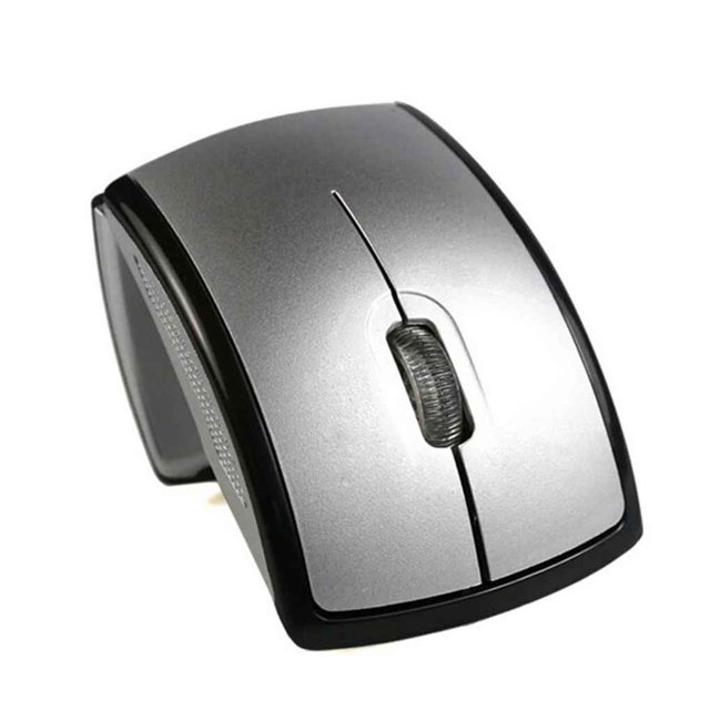 Unatoiry rc 2.4G Wireless Folding Mouse Cordless Mice USB Foldable Receivers Games silver