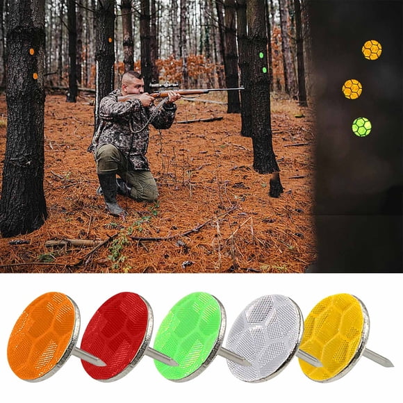 Bowayaoa Pointes Réfléchissantes en Nid d'Abeille, Marqueurs Réfléchissants pour l'Extérieur pour la Chasse sur Sentier, la Randonnée et le Camping, Clous de Sol Visibles de Nuit pour la Navigation.