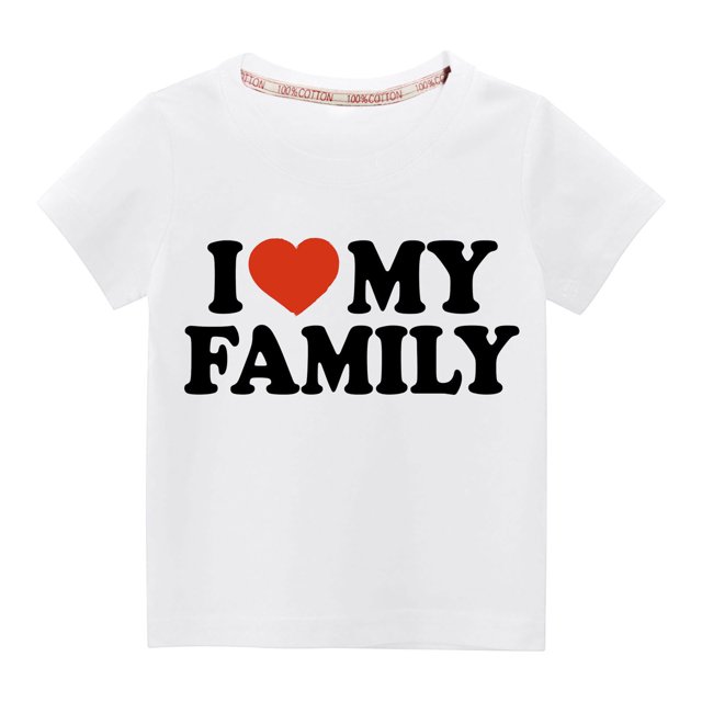 Pisexur Mode Mignon pour Tout-Petits Garçons Filles Couleur Unie Col Rond Saint-Valentin Imprimé Cœur Manches Courtes
