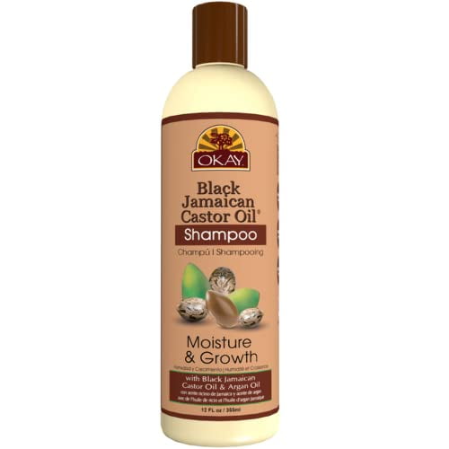 Okay Shampooing à l'Huile de Ricin Noire Jamaïcaine pour la Croissance de l'Hydratation 12Oz / 355Ml