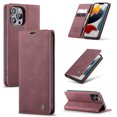 thumbnail image 1 of CaseMe for iPhone 14 Plus, Wallet Case Soft PU Leather Flip Case Magnetic Stand Flip Protective Cover Leather Case with ID & Credit Card Slots Holder Case-Wine Red, 1 of 1
