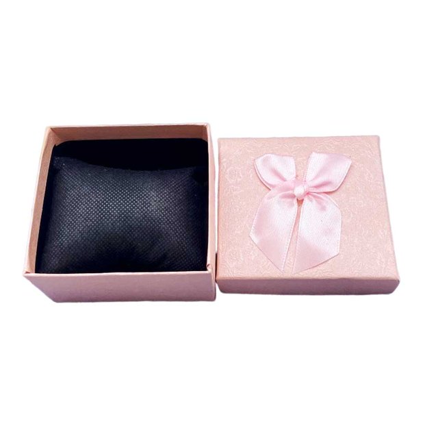 Maoww Jewelry Boxes Paper with Bowknot Package Storage Carrying Box Necklaces Earrings Bangles Organizer Packing Wedding Pink