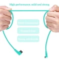 thumbnail image 2 of pitrice Câble de Recharge Rapide à Double Coude, Cordon de Données de Remplacement pour Téléphone Mobile Android, Interface Micro USB, Vert, 1 m, 2 of 7