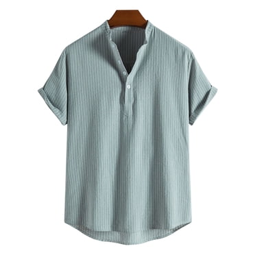 Fridja Chemises d'Entraînement pour Hommes Décontractées Amples à Col Rabattu Imprimé à Contraste Géométrique Chemise à Manches Courtes Boutonnée Haut Blouse Cadeau de la Saint-Patrick 2024 (Vert, 2TG)