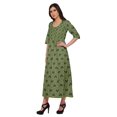 thumbnail image 2 of Moomaya Haut Indien Imprimé Robe Kurti Longue Tunique à Manches 3/4 Robes pour Femmes, 2 of 5