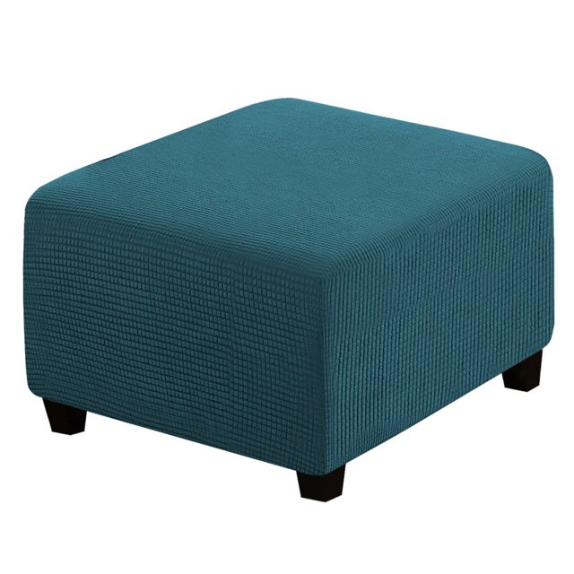 SUTENGDA Square Ottoman Cover Soft Stretch Jacquard Ottoman Slipcovers Waterproof Non Slip Footstool Protect With Elastic Bottom Machine Washable-Primary color