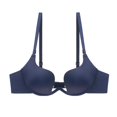 thumbnail image 1 of CHUANK Front Closure Push Up Bra Criss-Cross Back Thick Padded Add 2 Cup Plunge Seamless Racerback Underwire Bras Purple 75B, 1 of 2