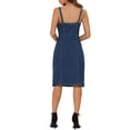 thumbnail image 3 of INSPIRE CHIC Robes en Denim pour Femmes à Boutons Sans Manches à Encolure Cœur Robes Midi en Jean Bleu Foncé m, 3 of 6