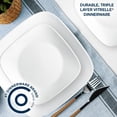 thumbnail image 2 of Corelle Pure White 12-Piece Square Glass Dinnerware Set (Service for 4), 2 of 8