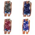 thumbnail image 2 of Veste Sans Manches Camouflage Chemise Ronde Fille Été Veste Débardeur Femme Été, Vin Rouge, 3XL, 2 of 6