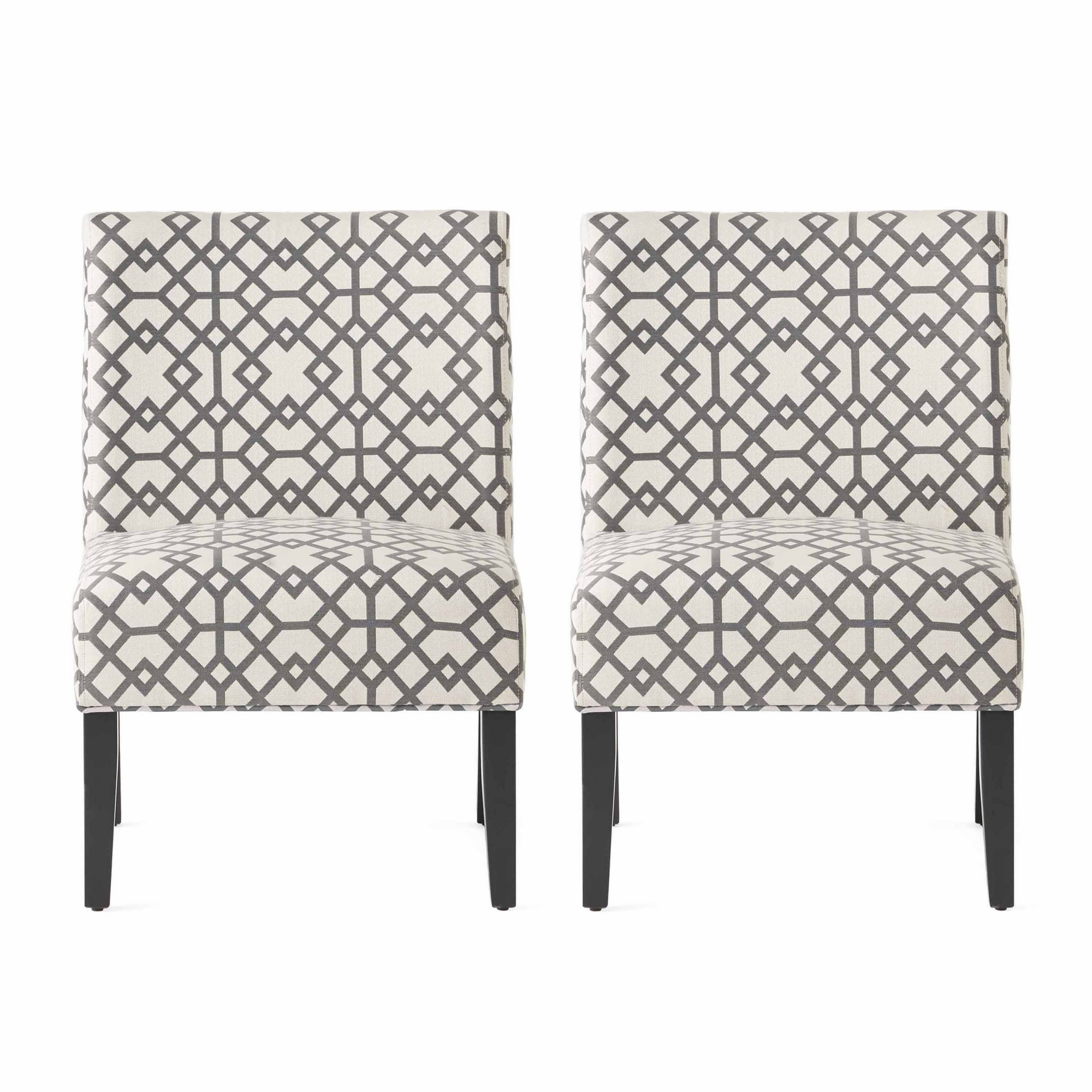 Fauteuil d'appoint contemporain Noble House, siège rembourré moelleux, gris et ivoire