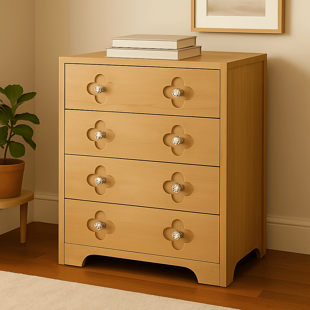 Ourlova Rattan Dresser for Bedroom with 5 Drawers 45 Inch Tall Chest of Large Drawers with Large Clothes Storage Entryway 5 Drawer Dresser