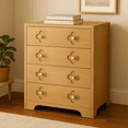 thumbnail image 1 of Eastvita 45-Inch Tall Rattan Dresser with 5 Drawers Large Clothes Storage for Bedroom/Entryway, 1 of 4