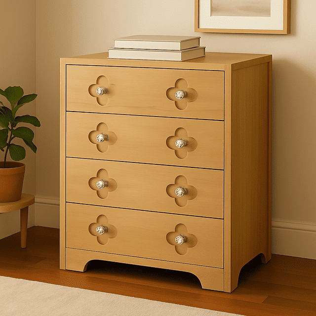Eastvita 45-Inch Tall Rattan Dresser with 5 Drawers Large Clothes Storage for Bedroom/Entryway