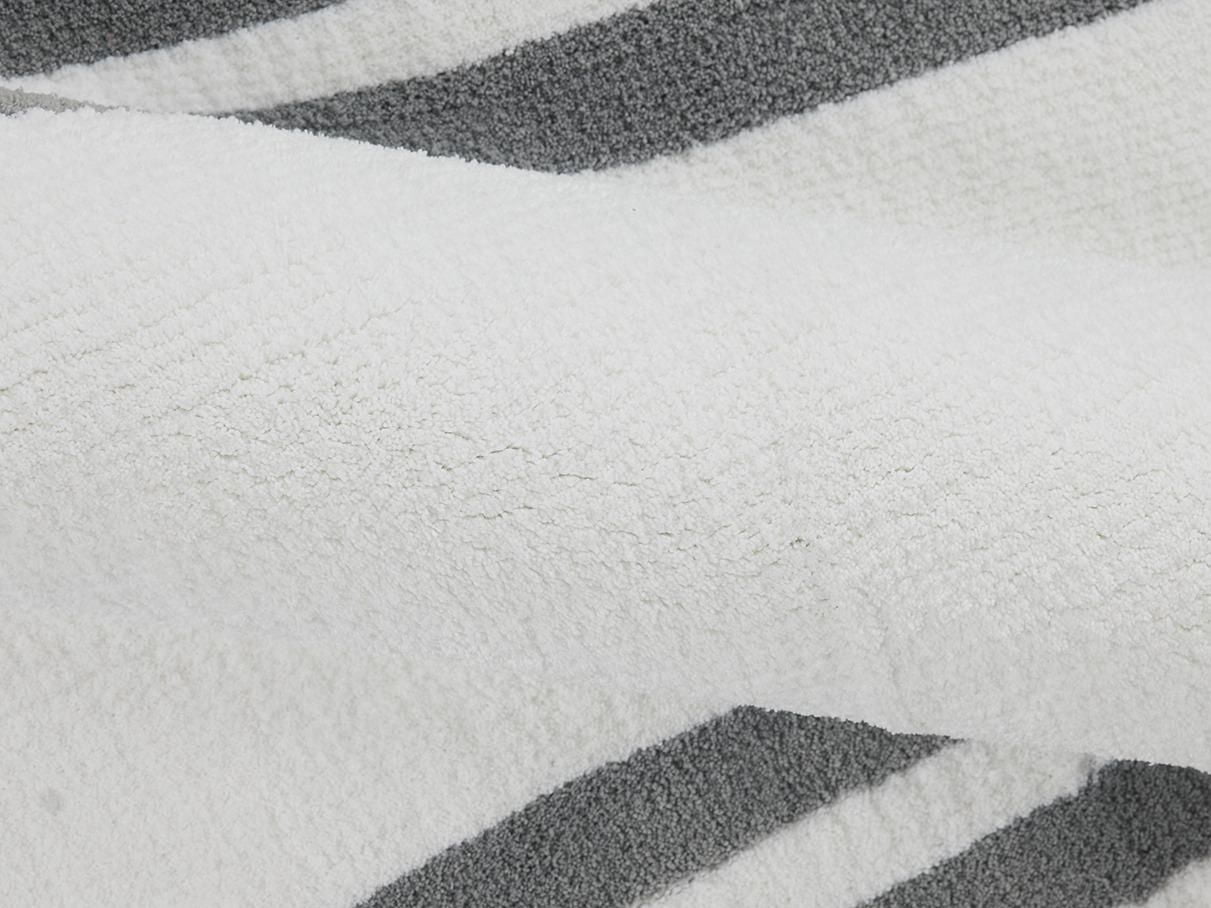 hometrends Grey and White Double Racetrack 2 Piece Bath Rug Set