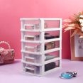 thumbnail image 4 of Shisuyan Multifunctional Five-layer Desktop Storage Cabinet Plastic Drawer Type Closet Portable Storage Case Organizer Sundries Holder (White and Transparent), 4 of 8