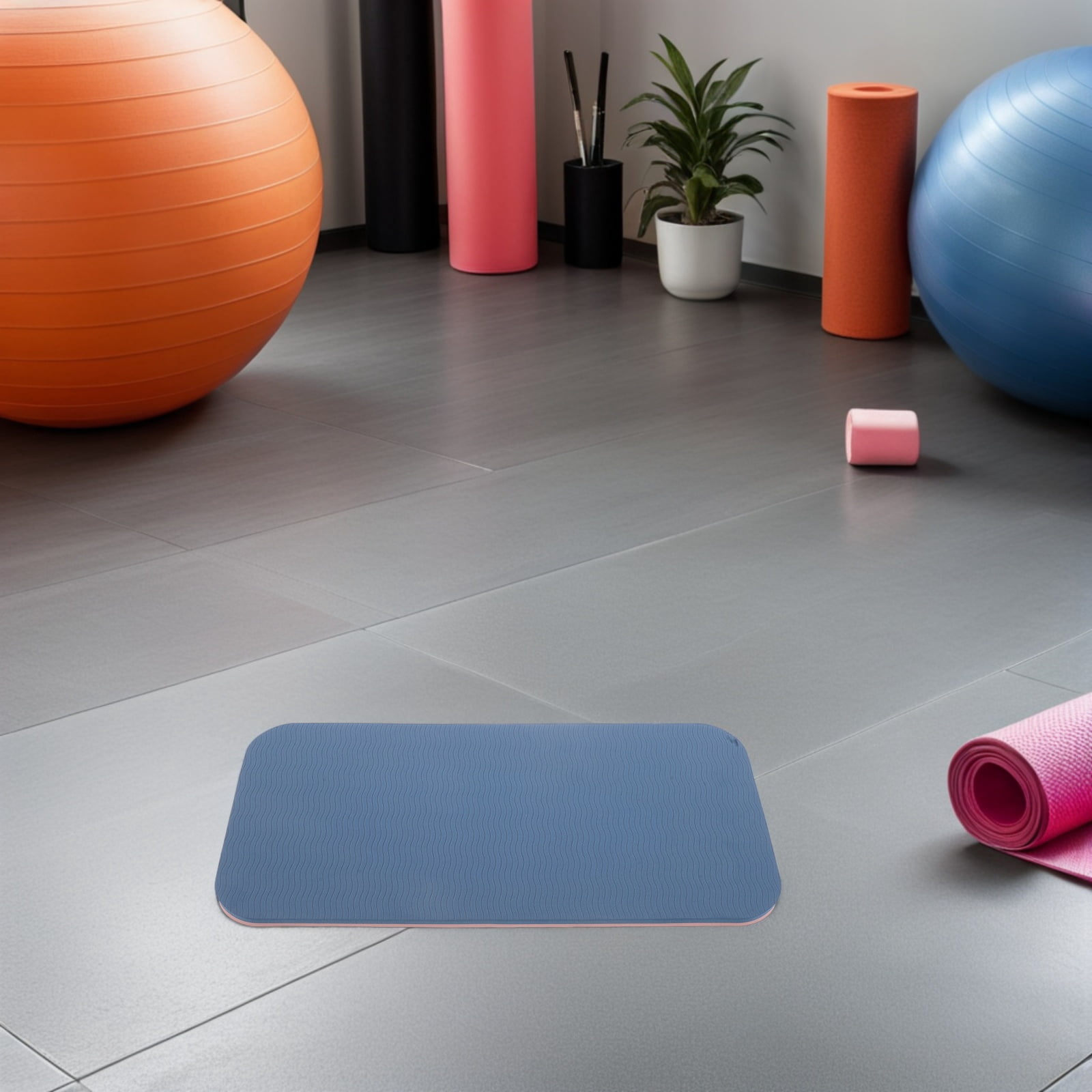 GARVALON 2pcs Exercise Knee Mat TPE Padded Yoga Mat for Studio Meditation