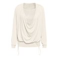thumbnail image 4 of T-Shirts pour Femmes Manches Longues à Sequins Unis Hauts Amples pour Dames Kaki TTG, 4 of 4