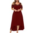 thumbnail image 2 of Robe à Manches Courtes pour Femmes Grande Taille Femmes Aguichant Sans Bretelles Dos Nu Dentelle Robe à Manches Courtes en Liquidation, 2 of 4
