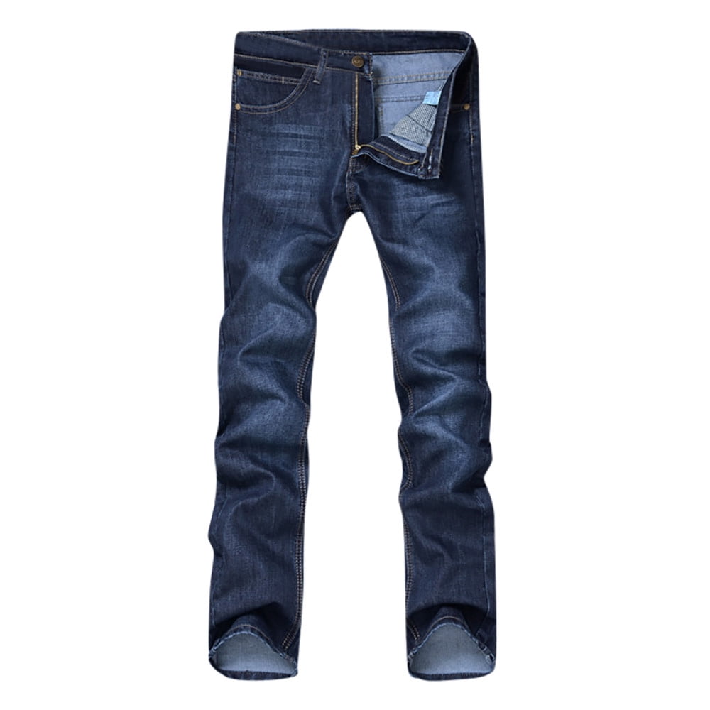 PEASKJP Mens Jeans Relaxed Fit Mens Casual Slim Fit Jeans Stretch Comfy Fashionable Comfortable Flat Front Straight Denim Jeans Pants for Men (Blue,38)