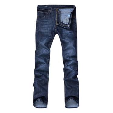 PEASKJP Jeans for Men Mens Casual Slim Fit Jeans Stretch Comfy Fashionable Comfortable Flat Front Straight Denim Jeans Pants for Men (Blue,29)