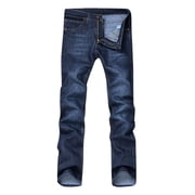 Ketyyh-chn99 Boot Cut Jeans Men 2024 Relaxed Boot Jean Loose fit Pants Shorts Men's Casual Autumn Denim Cotton Hip Hop Loose Work Long Trousers Jeans Pants Blue,30