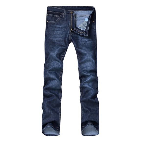 Ketyyh-chn99 Men Jeans Flare Jeans Casual Pants Men Casual Open Slim Fit Straight Solid Color Trousers Blue,36
