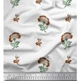 thumbnail image 1 of Soimoi Poly Georgette Fabric Leaves & Floral Block Fabric Prints by Yard 52 Inch Wide, 1 of 3