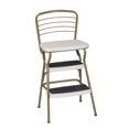 thumbnail image 1 of COSCO Stylaire Steel Retro Chair + Step Stool with Flip-Up Vinyl Seat (Gold/Cream), 1 of 6