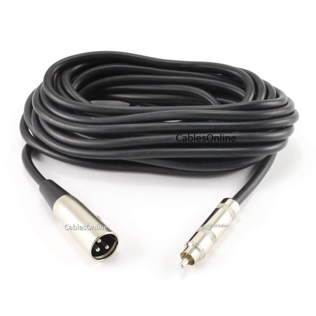 CablesOnline 25ft XLR Male Plug to Single RCA Male Audio Cable (XR-325B)