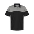 thumbnail image 2 of Adidas Mens Heathered 3-Stripes Colorblock Polo, S, Blaze OrangeVista Grey, 2 of 4