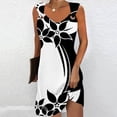 thumbnail image 2 of Penkiiy Robes de Printemps pour Femmes 2024 Décontractées Imprimées Amples Sans Manches Couleur Unie Col Rond Tempérament Élégantes Robes Dos Nu S Multicolore, 2 of 5