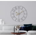 thumbnail image 1 of Sorbus Large Metal Numerical Wall Clock for Living Room Decor (Silver, 24" Diameter), 1 of 7