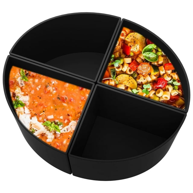 EASTIN 4 Pcs Silicone Slow Cooker Divider Liners for 6 QT Pot Black