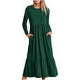 thumbnail image 1 of Gspmoly Robes pour Femmes, Robe Décontractée Ample à Manches Longues pour Femmes, Robe Ample Unie Classique, Robes de Cocktail pour Femmes Offres des Fêtes, 1 of 4